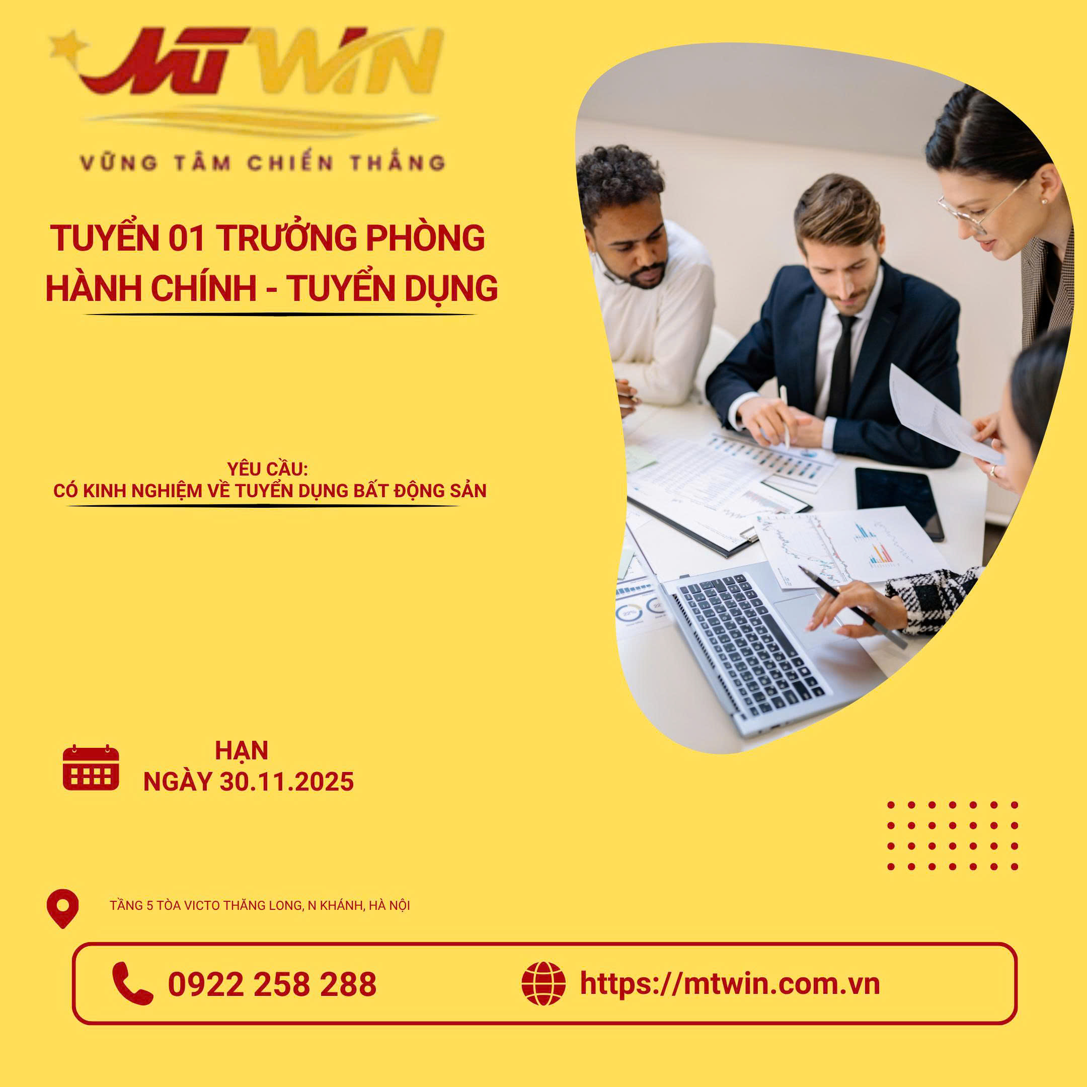 Tuyển dụng trưởng phòng hành chính - tuyển dụng