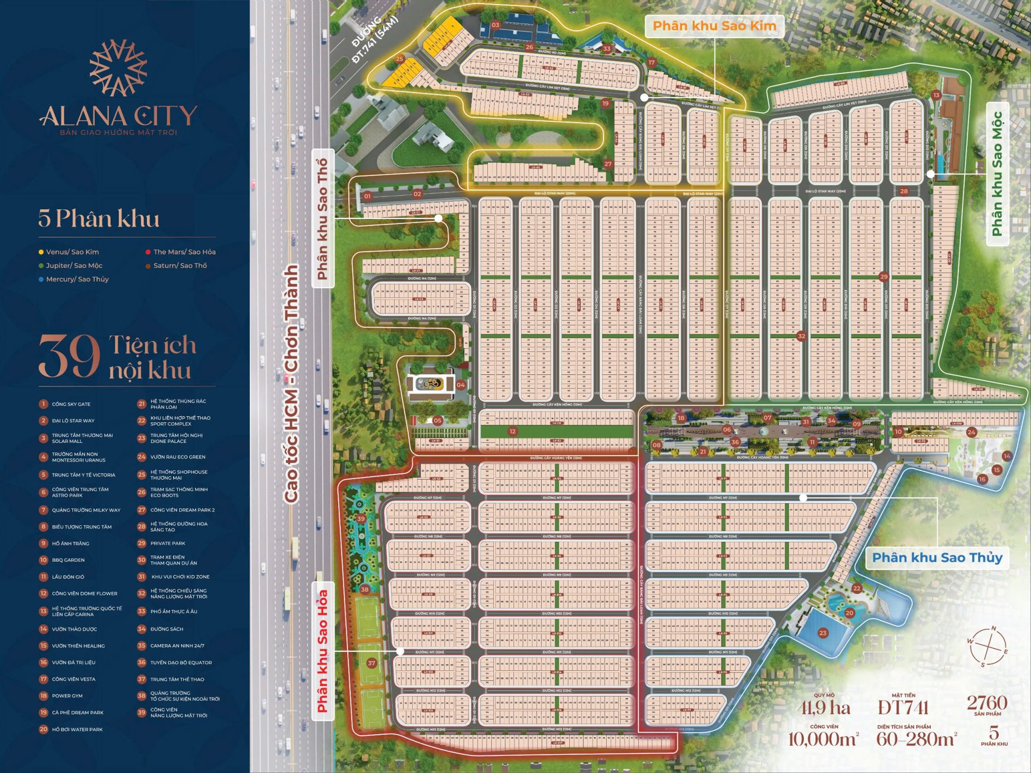 Bấn đất khu đô thị Alana City, 5 phân khu cao cấp Kim, Mộc, Thủy, Hỏa, Thổ