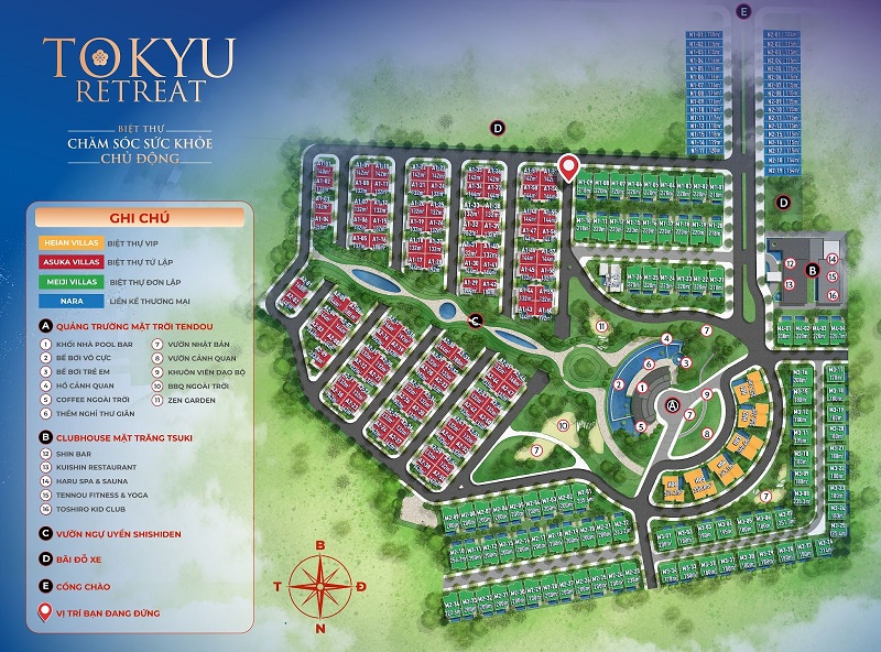 Tổng mặt bằng dự án Tokyu Retreat Phú Thọ
